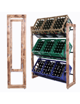 Regał na skrzynki na napoje piwo stojak 136x112cm METALOWE DRĄŻKI EKO