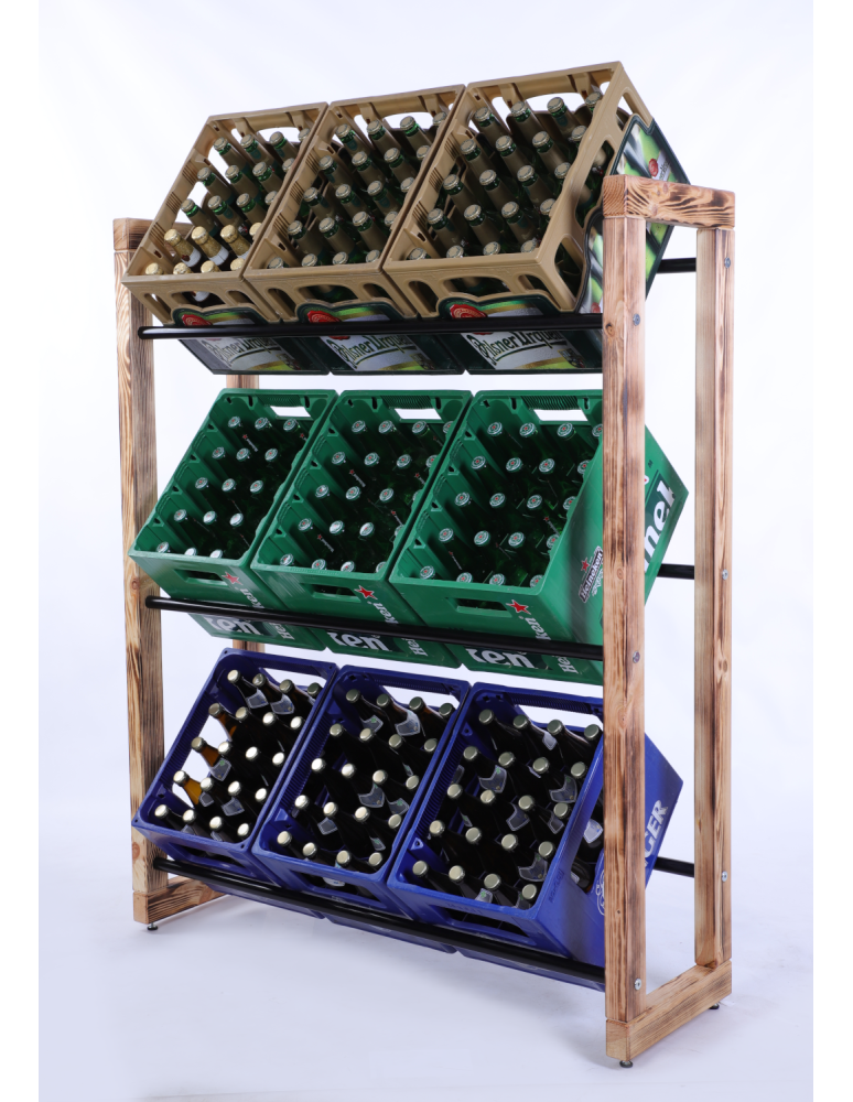 Stojaki na skrzynki - Regał na skrzynki na napoje piwo stojak 136x112cm METALOWE DRĄŻKI EKO - product b2b.wamar.biz 2