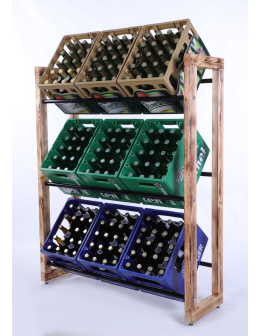 Regał na skrzynki na napoje piwo stojak 136x112cm METALOWE DRĄŻKI EKO - product 2