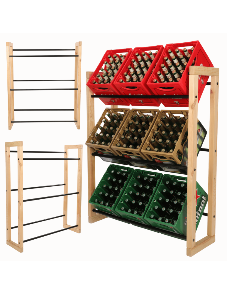 Stojaki na skrzynki - Regał na skrzynki na napoje piwo stojak 136x112cm METALOWE DRĄŻKI EKO - product b2b.wamar.biz 1