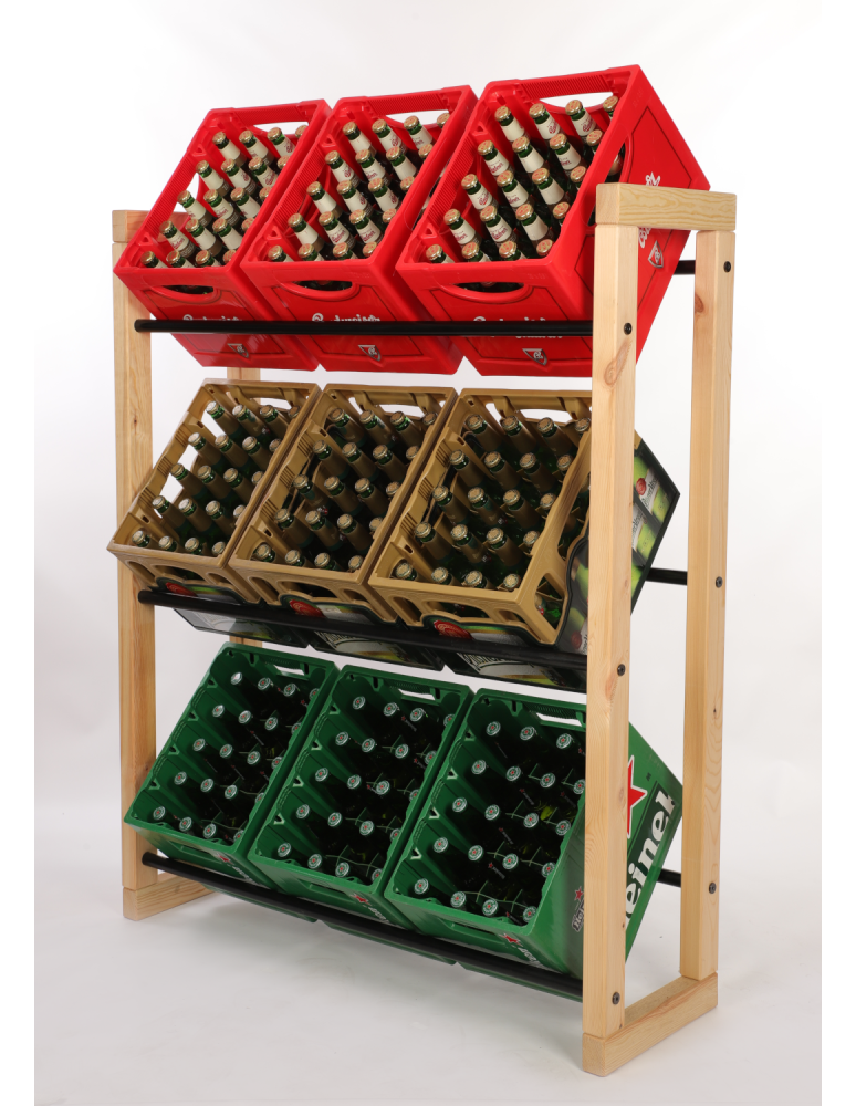 Stojaki na skrzynki - Regał na skrzynki na napoje piwo stojak 136x112cm METALOWE DRĄŻKI EKO - product b2b.wamar.biz 2
