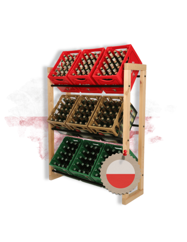 Stojaki na skrzynki - Regał na skrzynki na napoje piwo stojak 136x112cm METALOWE DRĄŻKI EKO - product 8