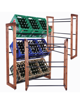 Regał na skrzynki na napoje piwo stojak 136x112cm METALOWE DRĄŻKI EKO