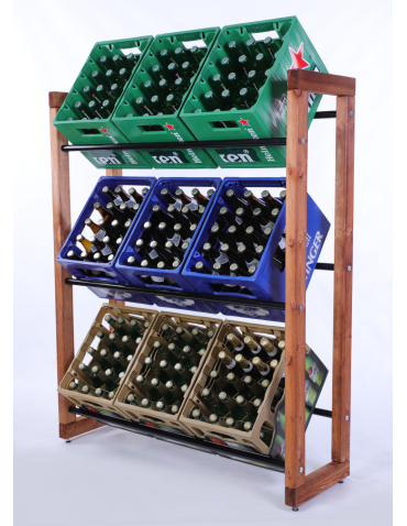 Regał na skrzynki na napoje piwo stojak 136x112cm METALOWE DRĄŻKI EKO - product 2