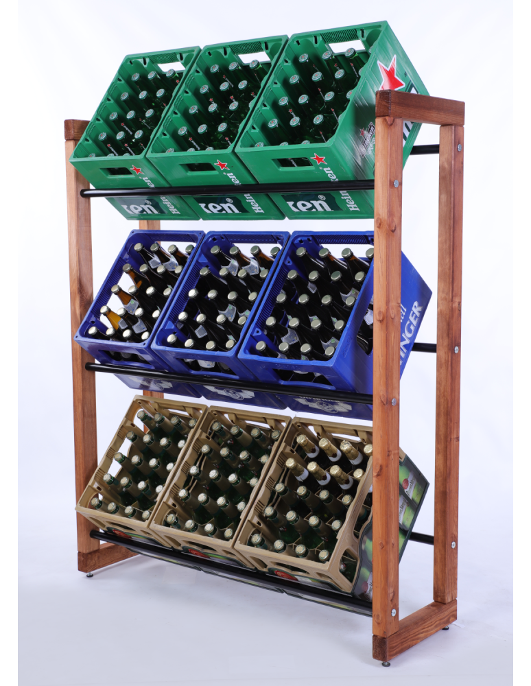 Stojaki na skrzynki - Regał na skrzynki na napoje piwo stojak 136x112cm METALOWE DRĄŻKI EKO - product b2b.wamar.biz 2