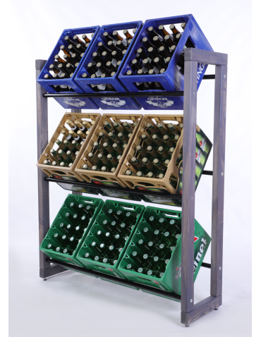 Regał na skrzynki na napoje piwo stojak 136x112cm METALOWE DRĄŻKI EKO - product 2