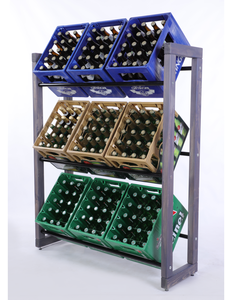 Stojaki na skrzynki - Regał na skrzynki na napoje piwo stojak 136x112cm METALOWE DRĄŻKI EKO - product b2b.wamar.biz 2