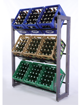 Regał na skrzynki na napoje piwo stojak 136x112cm METALOWE DRĄŻKI EKO - produkt 2