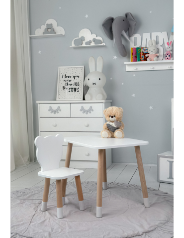 KOMPLET stolik i krzesełko dla dziecka BIAŁY MIŚ krzesło stoliczek zestaw - produkt 2