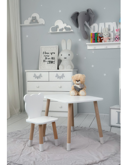 KOMPLET stolik i krzesełko dla dziecka BIAŁY MIŚ krzesło stoliczek zestaw - product 2