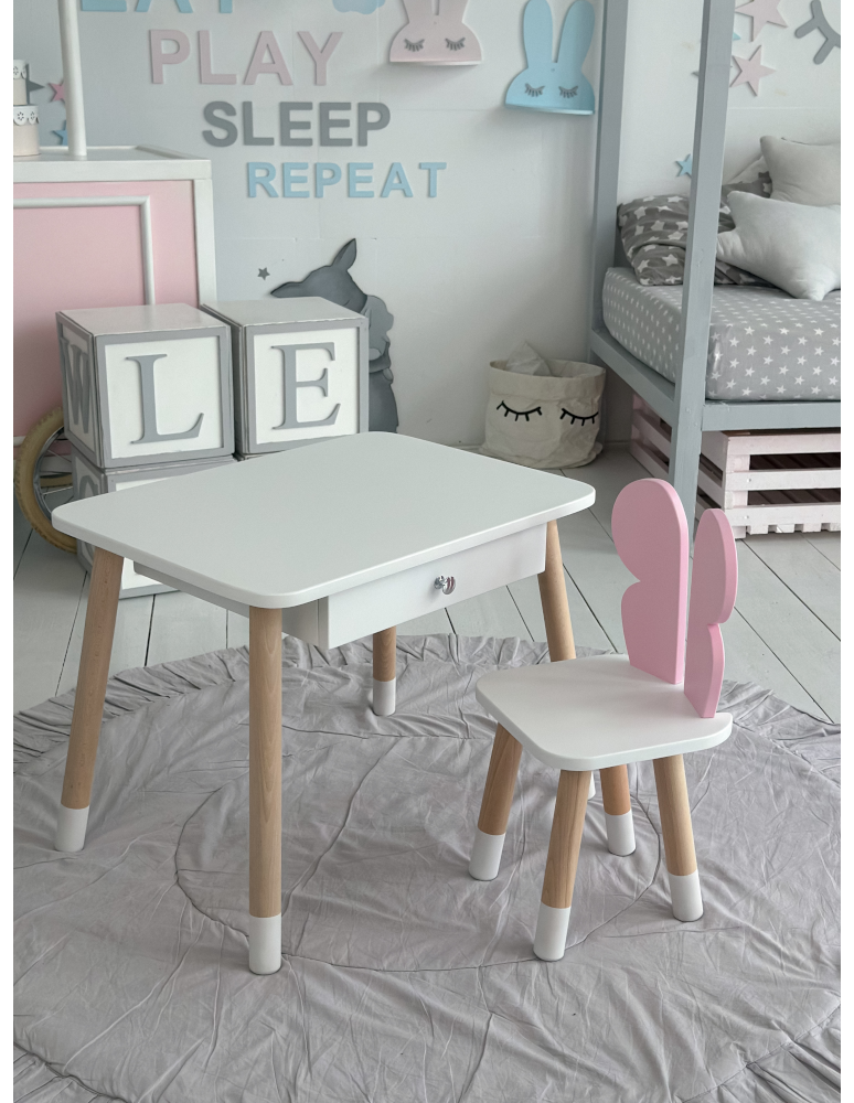 Stoły i ławki - Stolik z szufladą krzesełko motyl różowy motylek stoliczek zestaw komplet - product b2b.wamar.biz 5