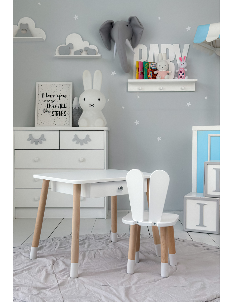 Stoły i ławki - Stolik dziecięcy i krzesełko stoliczek z szufladą zestaw krzesło królik - produkt b2b.wamar.biz 3