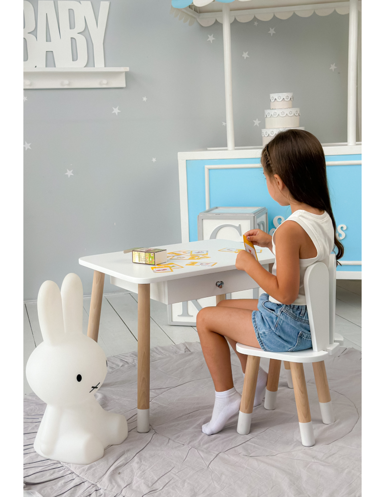 Stoły i ławki - Stolik dziecięcy i krzesełko stoliczek z szufladą zestaw krzesło królik - produkt b2b.wamar.biz 6
