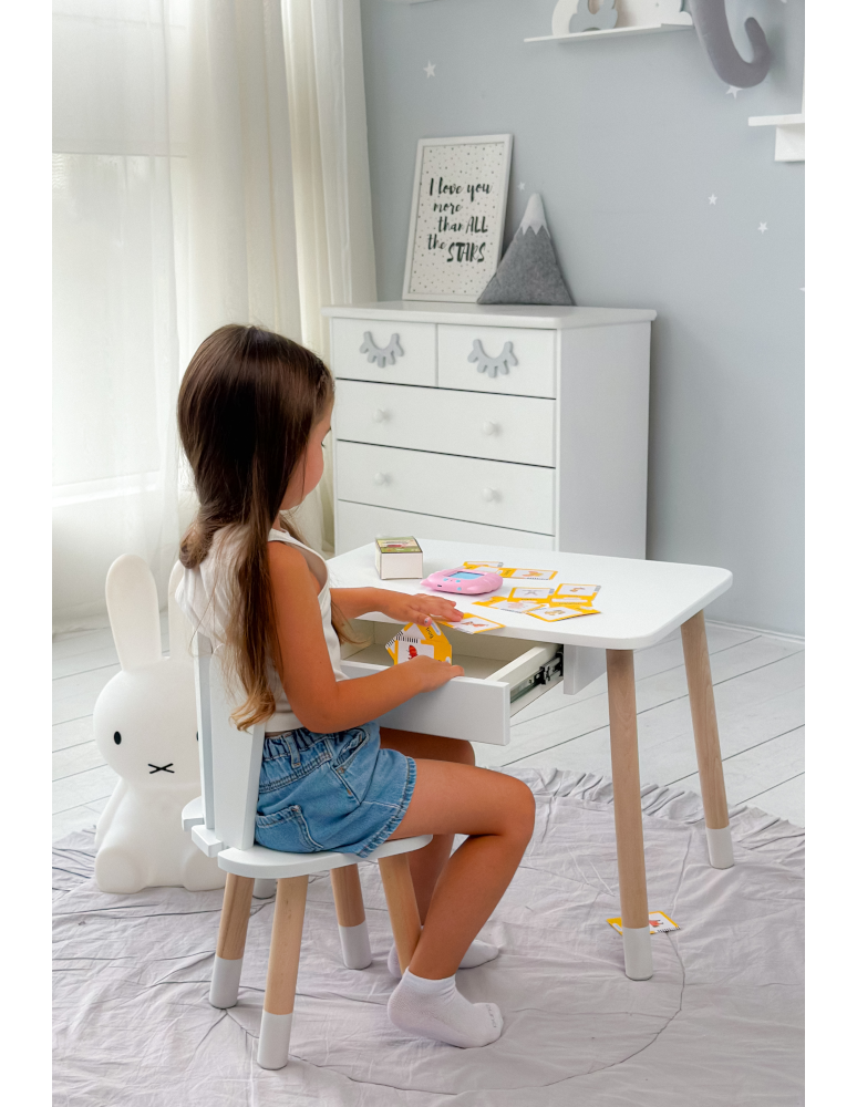 Stoły i ławki - Stolik dziecięcy i krzesełko stoliczek z szufladą zestaw krzesło królik - produkt b2b.wamar.biz 7