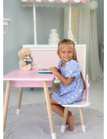 Stoły i ławki - Stolik z szufladą krzesełko korona róż zestaw stoliczek krzesło dla dziecka - produkt 6