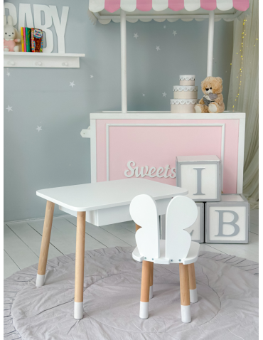 Stoły i ławki - Stolik z krzesełkiem szuflada krzesło motyl stoliczek krzesełko zestaw - produkt 3