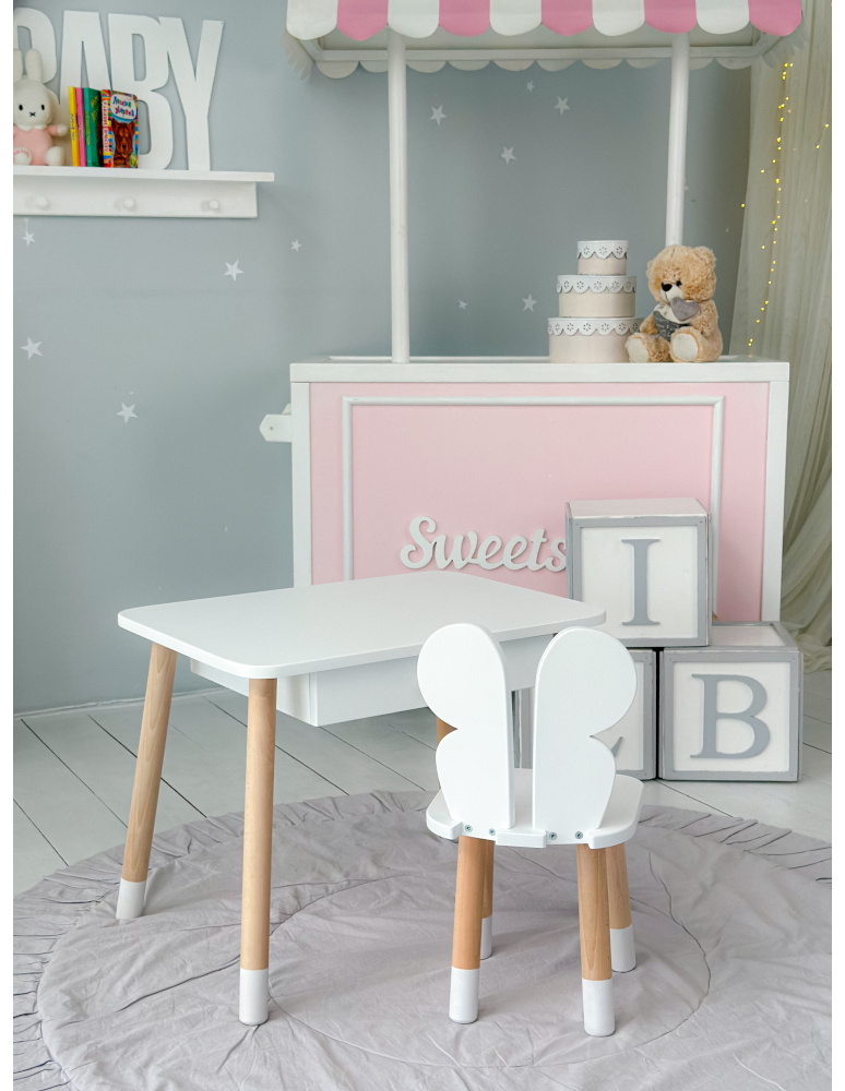 Stoły i ławki - Stolik z krzesełkiem szuflada krzesło motyl stoliczek krzesełko zestaw - produkt b2b.wamar.biz 3