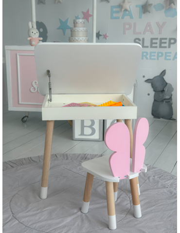 Stoły i ławki - Zestaw krzesełko i stoliczek stół krzesło motylek otwierany schowek blat - product 3