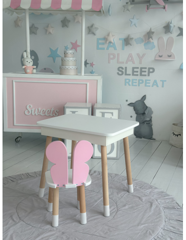 Stoły i ławki - Zestaw krzesełko i stoliczek stół krzesło motylek otwierany schowek blat - product 4