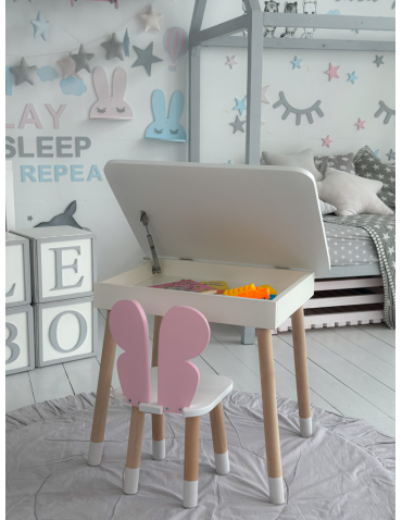 Stoły i ławki - Zestaw krzesełko i stoliczek stół krzesło motylek otwierany schowek blat - product 6