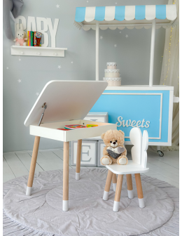 Stolik z podnoszonym blatem schowek krzesełko motylek motyl krzesło zestaw - product 2