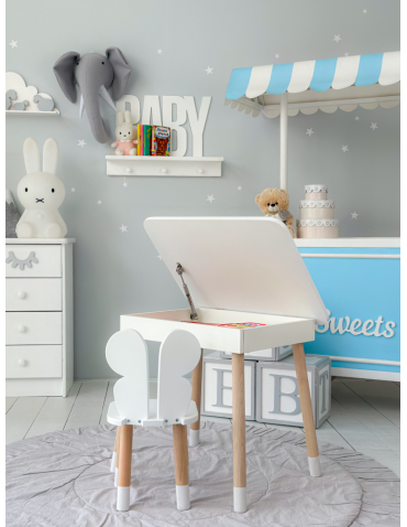 Stoły i ławki - Stolik z podnoszonym blatem schowek krzesełko motylek motyl krzesło zestaw - produkt 7