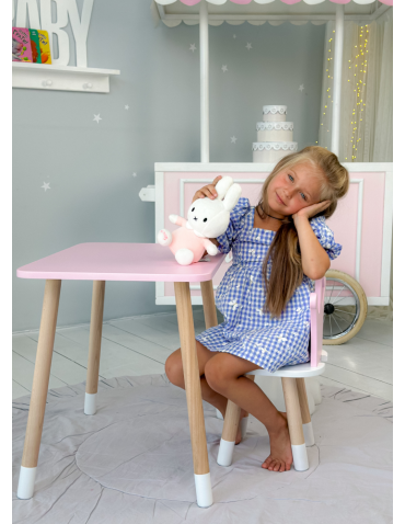 Stoły i ławki - Różowy stolik z krzesełkiem korona dla księżniczki stoliczek stoliczek - produkt 6