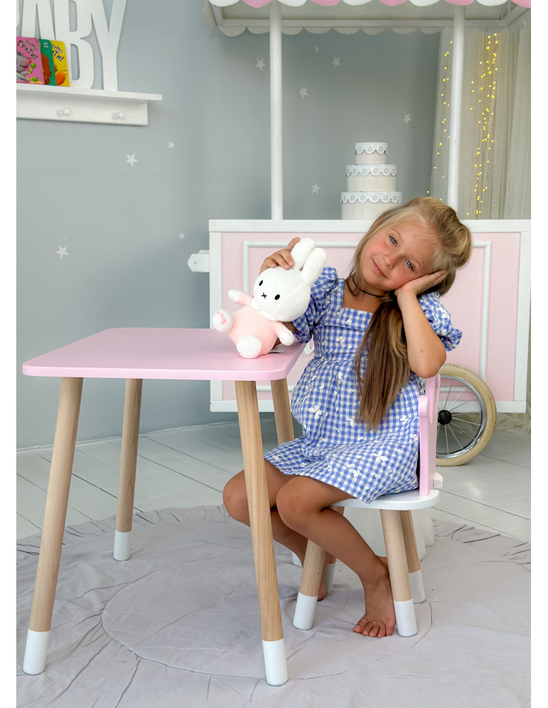 Stoły i ławki - Różowy stolik z krzesełkiem korona dla księżniczki stoliczek stoliczek - produkt b2b.wamar.biz 6