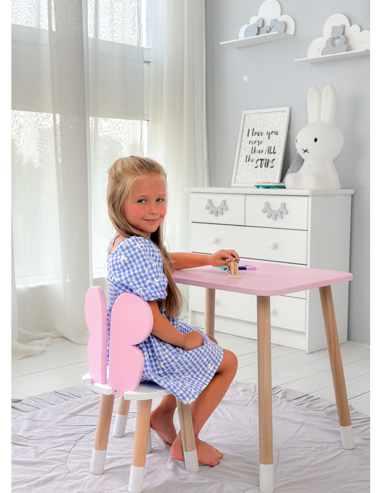 Stoły i ławki - Stolik z krzesełkiem dla dzieci stół krzesło róż motylek stoliczek pink - produkt b2b.wamar.biz 5