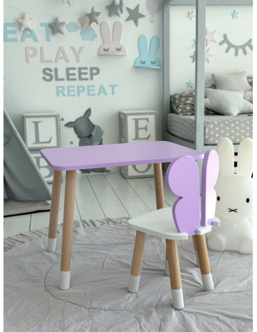 Stoły i ławki - Krzesełko ze stoliczkiem fioletowy motylek stolik krzesło motyl stoliczek - produkt 3