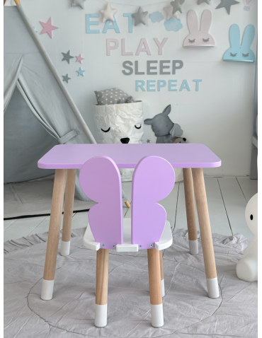 Stoły i ławki - Krzesełko ze stoliczkiem fioletowy motylek stolik krzesło motyl stoliczek - produkt 4