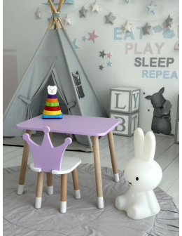Stolik z krzesełkiem dla dziecka krzesełko korona fioletowy stoliczek - product 2