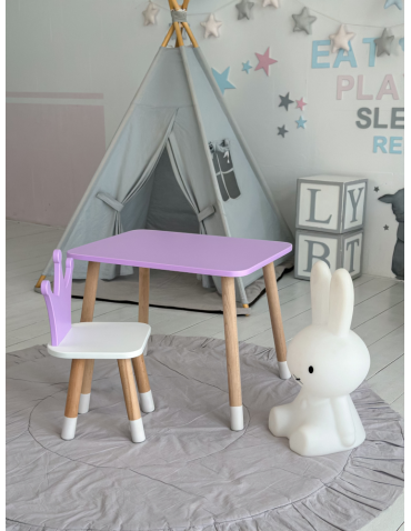 Stoły i ławki - Stolik z krzesełkiem dla dziecka krzesełko korona fioletowy stoliczek - product 3