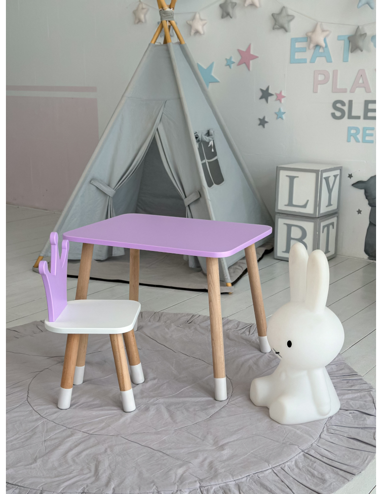 Stoły i ławki - Stolik z krzesełkiem dla dziecka krzesełko korona fioletowy stoliczek - product b2b.wamar.biz 3