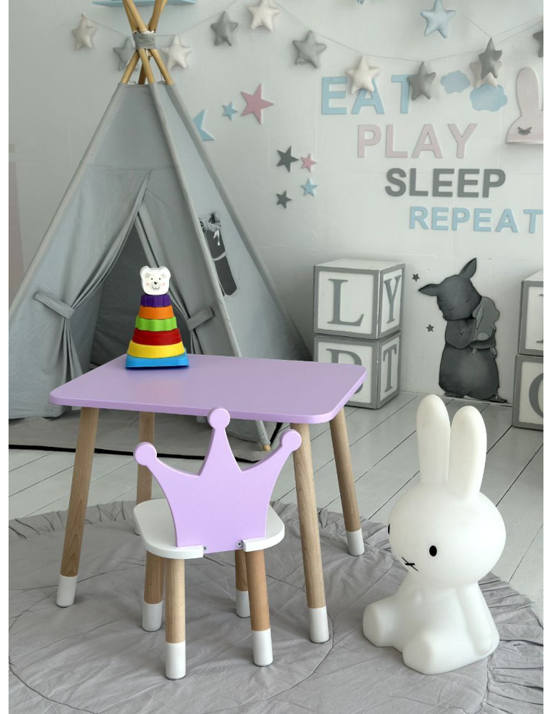 Stoły i ławki - Stolik z krzesełkiem dla dziecka krzesełko korona fioletowy stoliczek - product b2b.wamar.biz 4