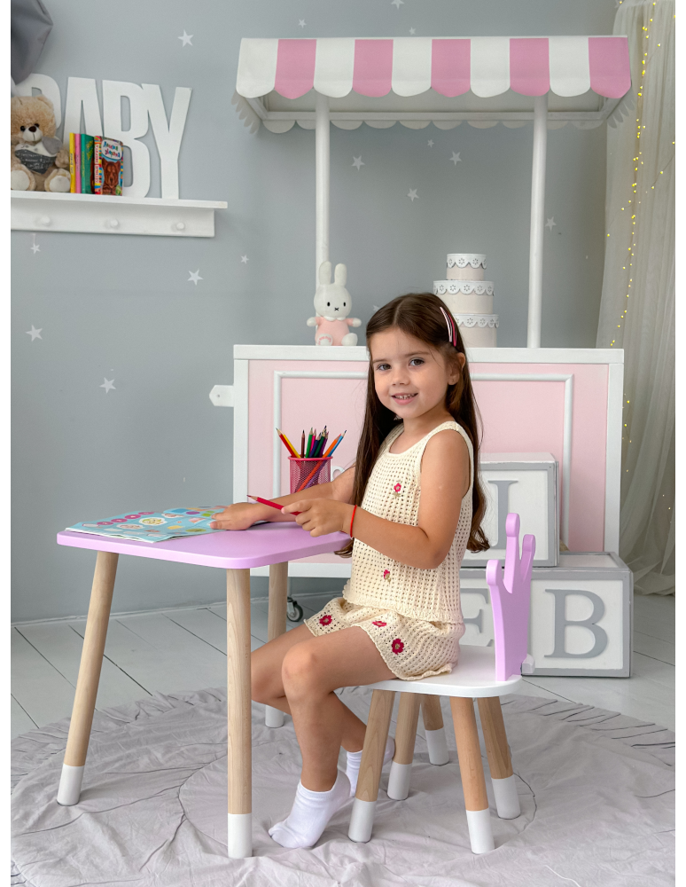 Stoły i ławki - Stolik z krzesełkiem dla dziecka krzesełko korona fioletowy stoliczek - product b2b.wamar.biz 5