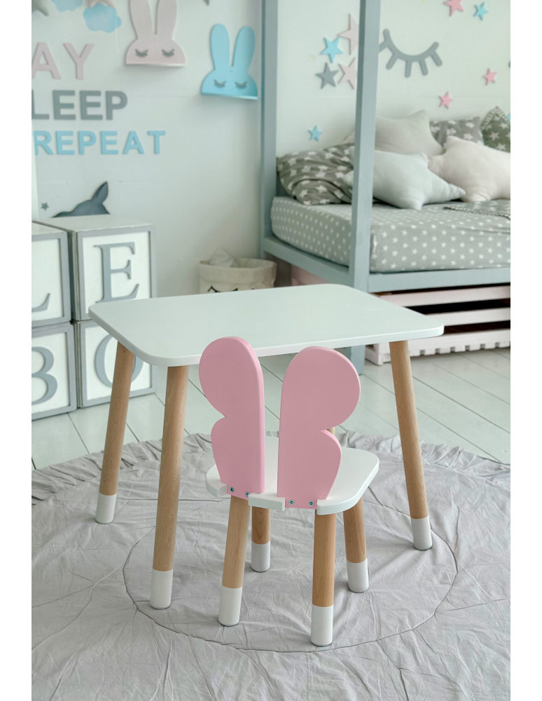 Stoły i ławki - Stolik z krzesełkiem dla dziecka krzesełko motylek biały stół zestaw kpl - produkt b2b.wamar.biz 5