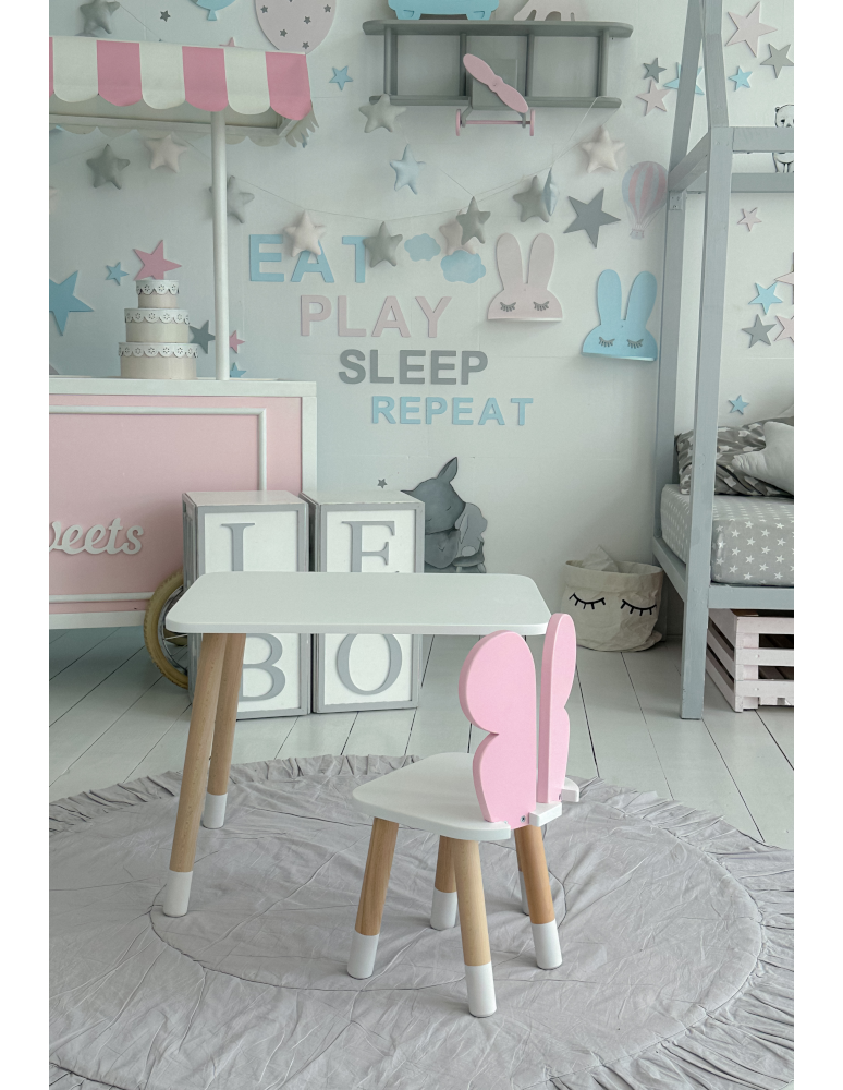 Stoły i ławki - Stolik z krzesełkiem dla dziecka krzesełko motylek biały stół zestaw kpl - produkt b2b.wamar.biz 6