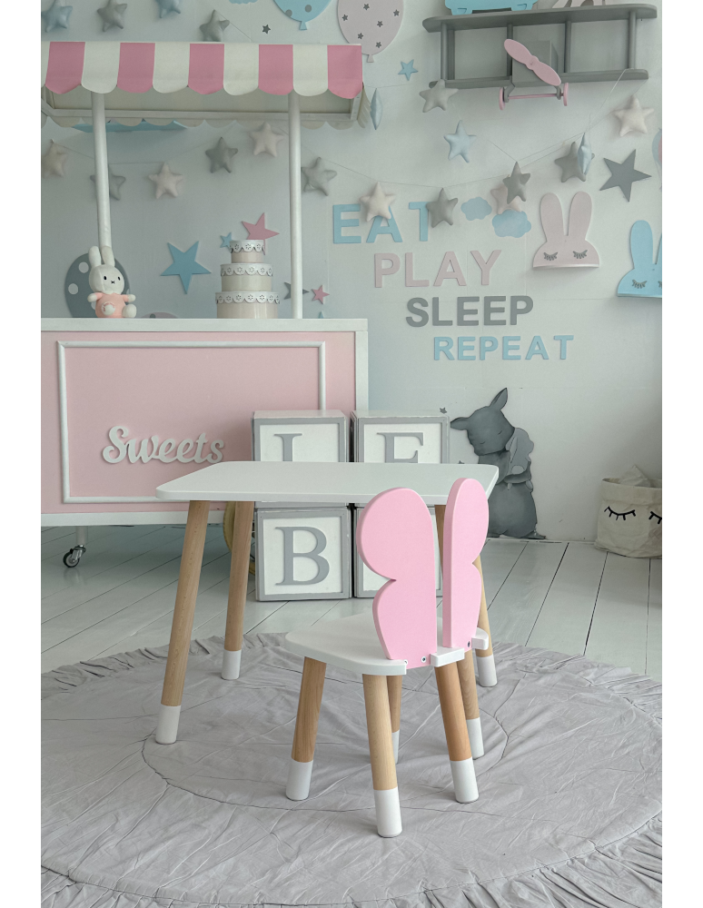 Stoły i ławki - Stolik z krzesełkiem dla dziecka krzesełko motylek biały stół zestaw kpl - produkt b2b.wamar.biz 7