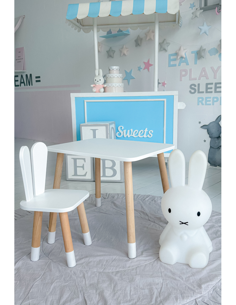 Stoły i ławki - Stoliczek krzesełko stolik krzesło króliczek uszka królik zestaw dziecka - produkt b2b.wamar.biz 2