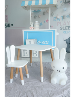 Stoliczek krzesełko stolik krzesło króliczek uszka królik zestaw dziecka - product 2