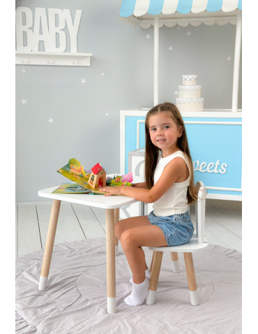 Stoły i ławki - Stoliczek krzesełko stolik krzesło króliczek uszka królik zestaw dziecka - produkt 3