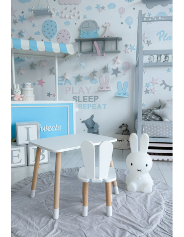 Stoły i ławki - Stoliczek krzesełko stolik krzesło króliczek uszka królik zestaw dziecka - produkt 5