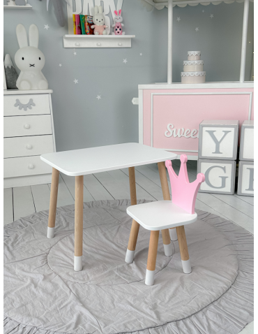 Stolik dla dziecka z krzesełkiem korona księżniczka róż krzesełko stół - produkt 2