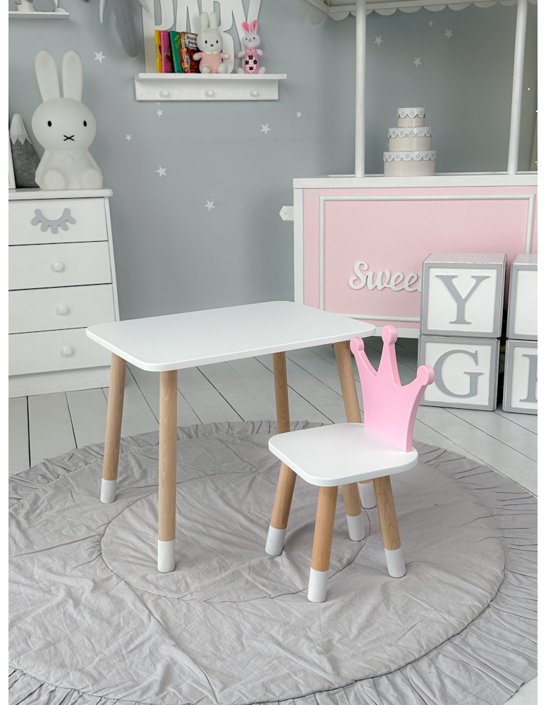 Stoły i ławki - Stolik dla dziecka z krzesełkiem korona księżniczka róż krzesełko stół - produkt b2b.wamar.biz 2
