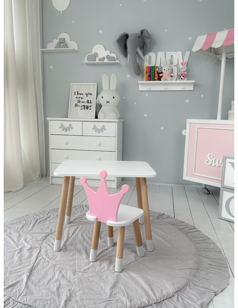 Stoły i ławki - Stolik dla dziecka z krzesełkiem korona księżniczka róż krzesełko stół - produkt b2b.wamar.biz 3