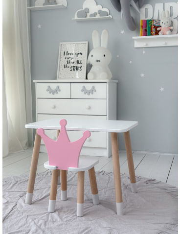 Stoły i ławki - Stolik dla dziecka z krzesełkiem korona księżniczka róż krzesełko stół - produkt 7