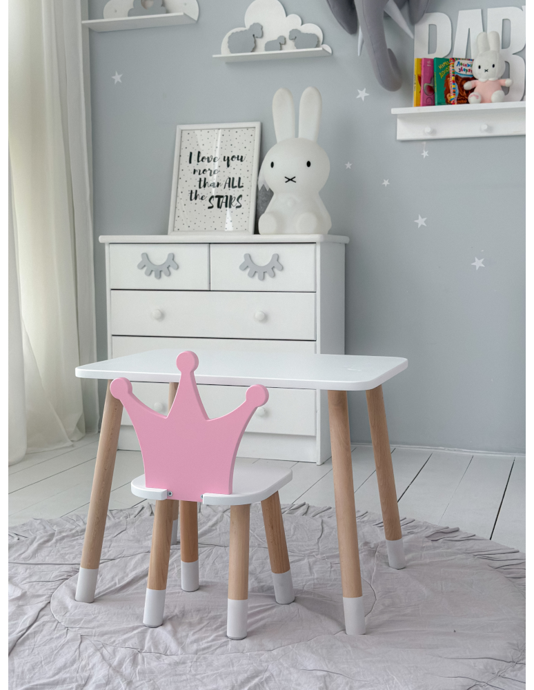 Stoły i ławki - Stolik dla dziecka z krzesełkiem korona księżniczka róż krzesełko stół - produkt b2b.wamar.biz 7