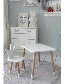 Stolik z krzesełkiem biały krzesełko korona stół krzesło zestaw dziecka - product 2
