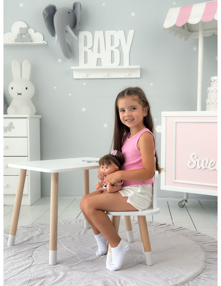 Stoły i ławki - Stolik z krzesełkiem biały krzesełko korona stół krzesło zestaw dziecka - produkt b2b.wamar.biz 7